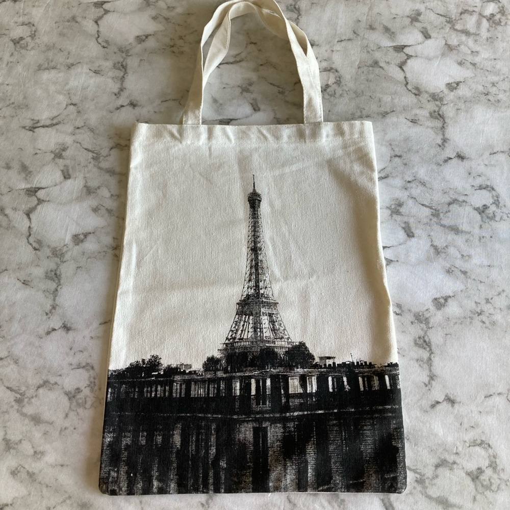 Tall tote with the Eiffel Tower Canvas Tote Bag NWOT - Picture 7 of 7